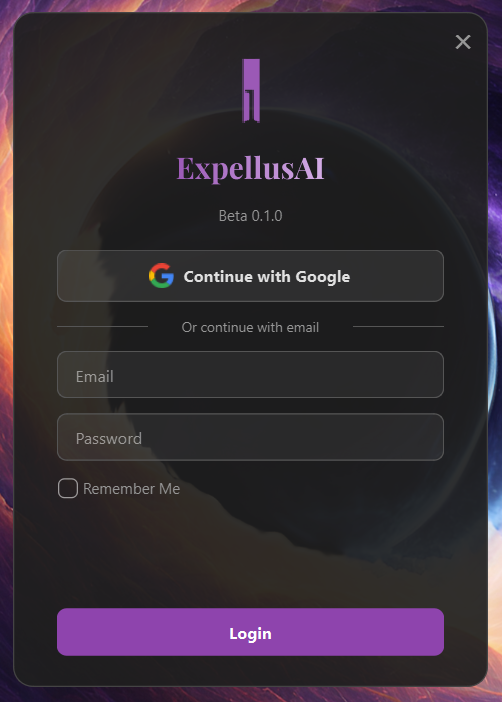 ExpellusAI Sign In Screen
